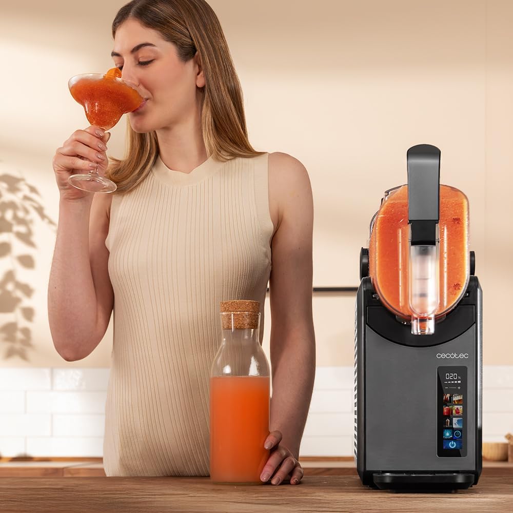 Cecotec Máquina de Granizado Heladera 2,6L Twist&Ice 2600. 220W, Bebidas en 15-60mins, 1,9L para Ingredientes, Control Táctil, 6 Modos, Refrigeración Adaptable, Diseño Ergonómico, Boquilla sin Goteo