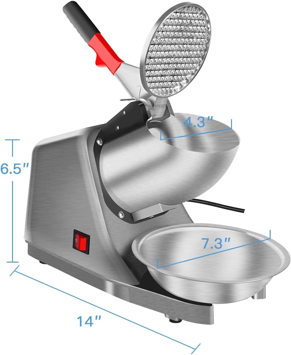 Reespring Máquina de hielo afeitado, máquina de cono de nieve con hoja de acero inoxidable,