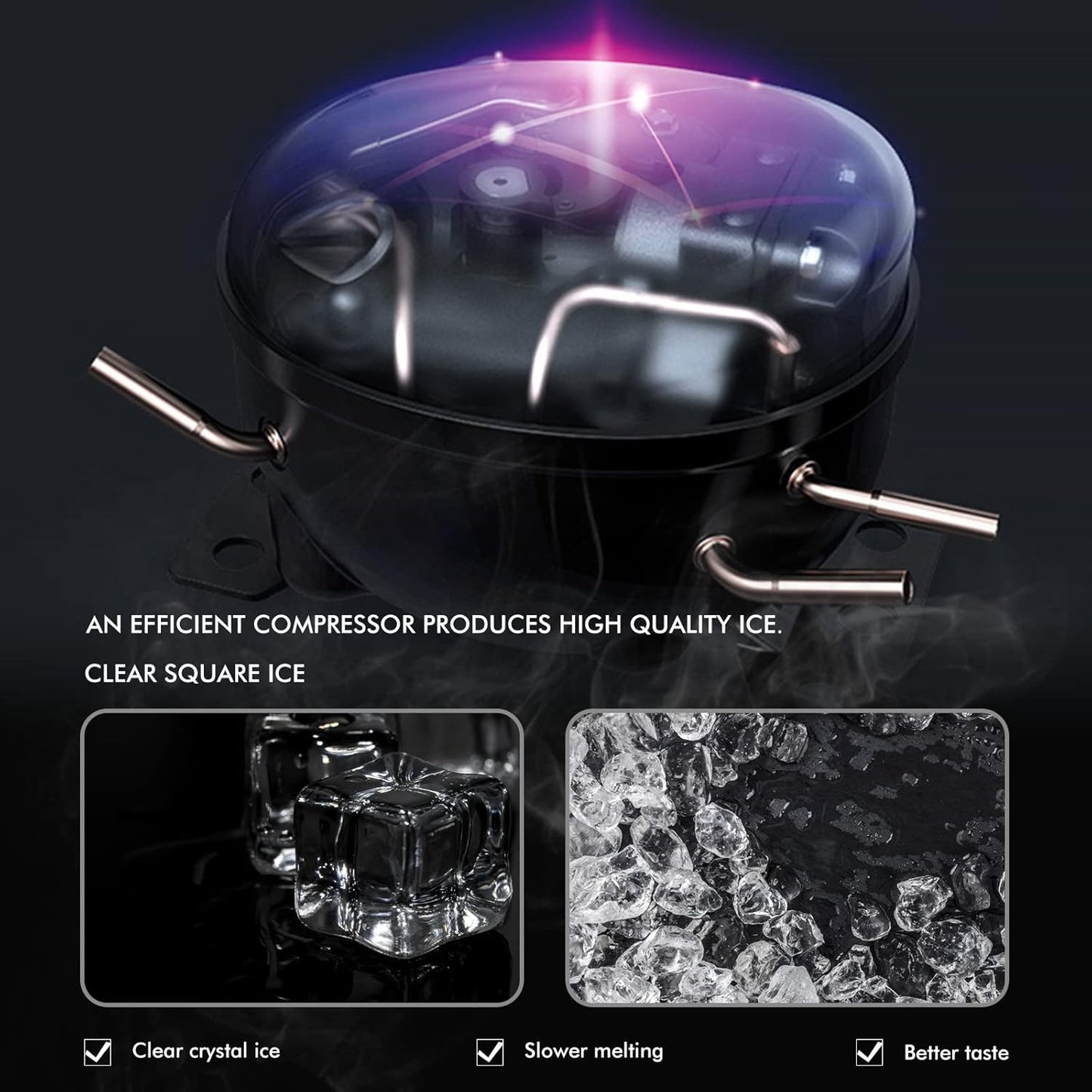 RELAX4LIFE Máquina de Cubitos de Hielo 3,2L 18kg/24H de Acero Inoxidable con Autolimpieza y Temporizador 1-24H, Ice Maker con Pala, Pantalla LCD y Tapa Transparente, Plateado