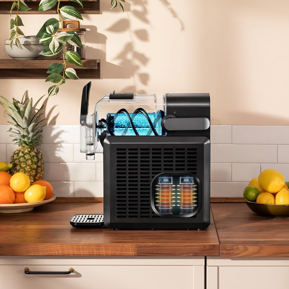 Cecotec Máquina de Granizado Heladera 2,6L Twist&Ice 2600. 220W, Bebidas en 15-60mins, 1,9L para Ingredientes, Control Táctil, 6 Modos, Refrigeración Adaptable, Diseño Ergonómico, Boquilla sin Goteo