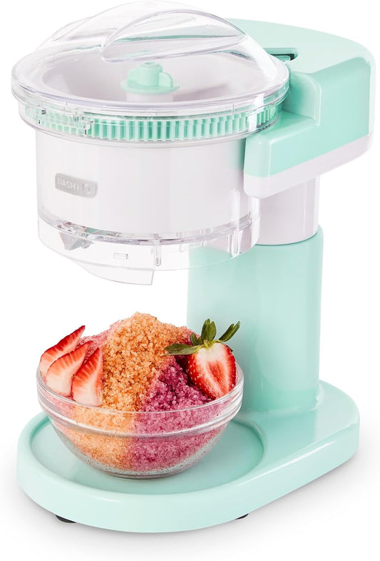 DASH DSIM100GBAQ02 Máquina de hielo afeitado + máquina de granizados con cuchillas de acero inoxidable para cono de nieve, margaritas + cócteles congelados, plástico, aguamarina