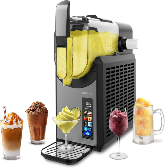 Cecotec Máquina de Granizado Heladera 2,6L Twist&Ice 2600. 220W, Bebidas en 15-60mins, 1,9L para Ingredientes, Control Táctil, 6 Modos, Refrigeración Adaptable, Diseño Ergonómico, Boquilla sin Goteo