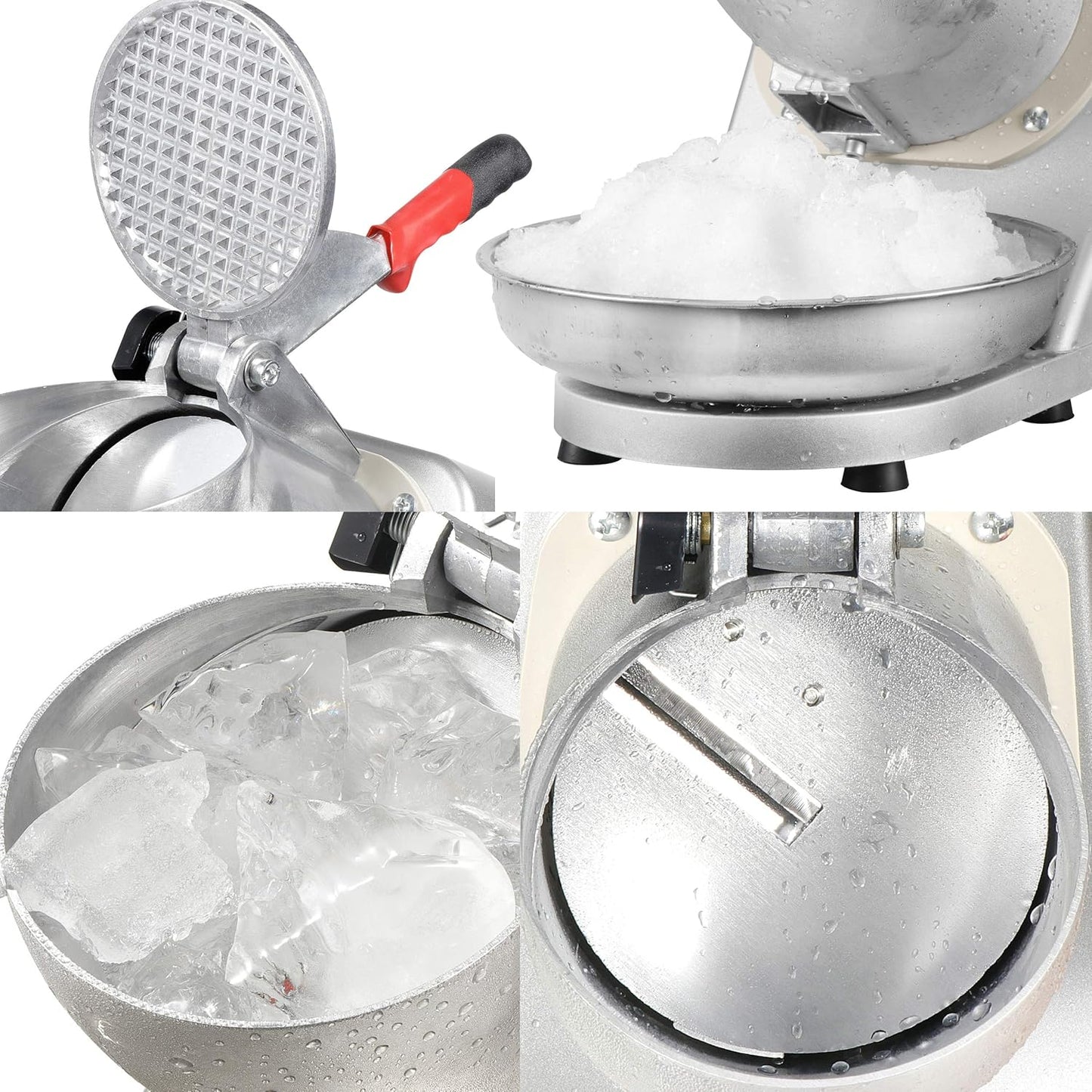 Zeny - Picadora de hielo eléctrica. Para hacer granizados. Picadora de hielo de acero inoxidable. 66 kg por hora.