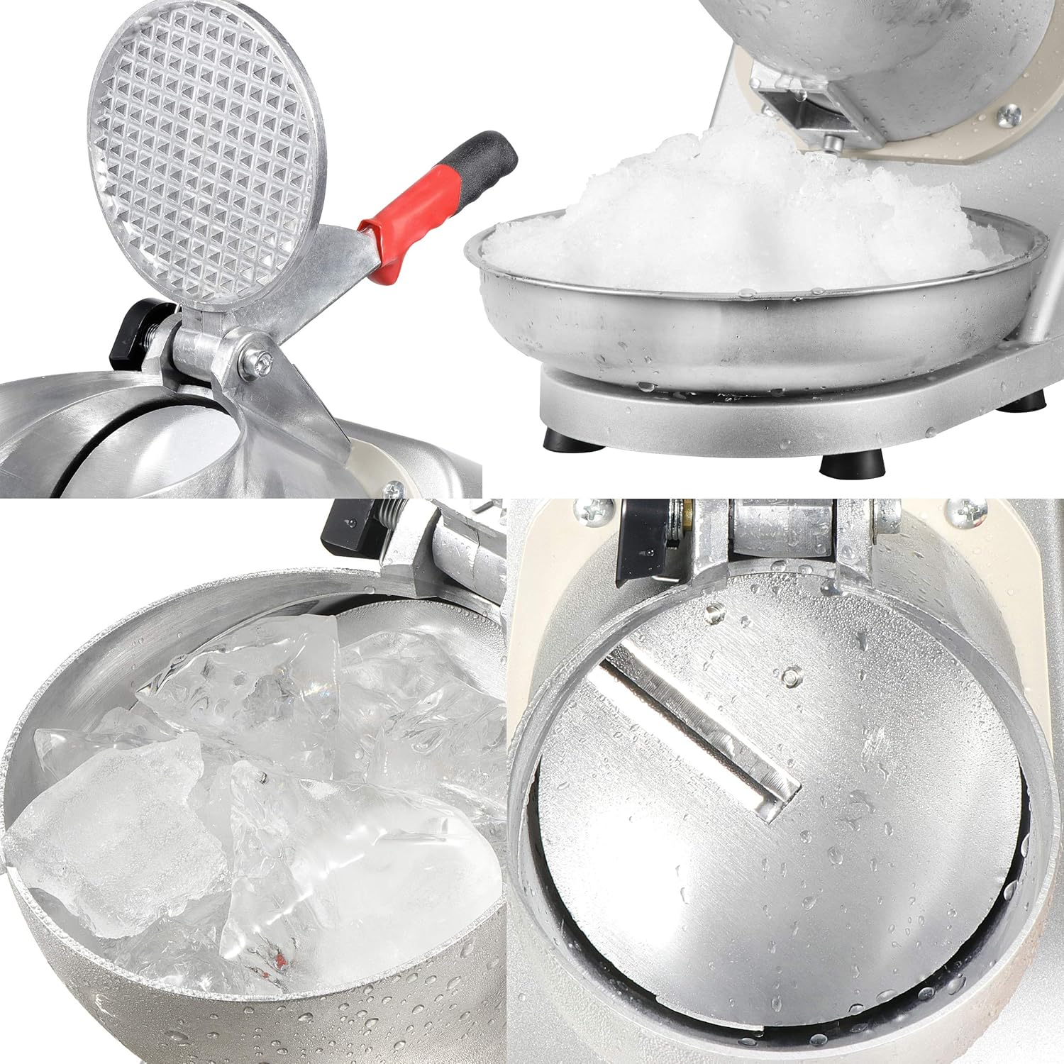 Zeny - Picadora de hielo eléctrica. Para hacer granizados. Picadora de hielo de acero inoxidable. 66 kg por hora.